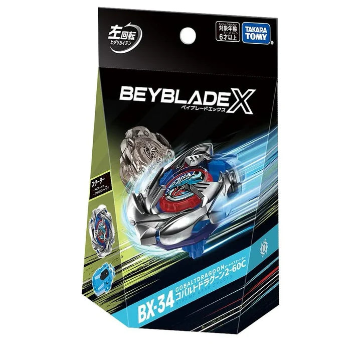 [Pre-Venta] Beyblade X BX-34 Starter Cobalt Dragoon 2-60 Cyclone