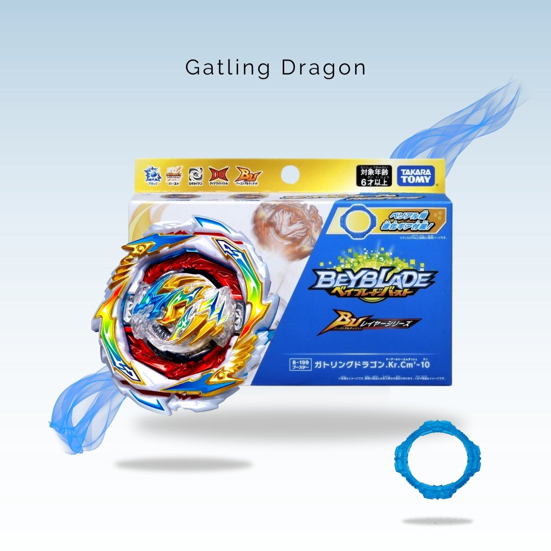 Gatling Dragon Karma Charge Metal' -10 [B-199] (Incluye D Gear) - BeyBlade Takara Tomy